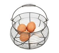 Wire Egg Basket - Egg Collection Basket | Container Egg Holder, Vintage Woven Storage Rack With Handle, Counter Egg Holder | Eggs Baskett - Picket Farm Harvest