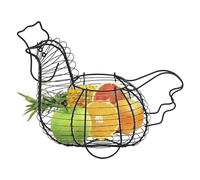 Wire Egg Collection Baskets - Chicken Shaped Wire Egg Basket,Multifunctional And Practical Wire Egg Storage Basket H-olds Food And Eggs