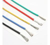 Wire,Electrical Cable 2PCS/10 Meters/lot Wire Silicone 10 12 14 16 18 20 22 24 26 28 AWG 5m Red And 5m Black Color Cable(24AWG)