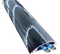 Wire fastener Wooden Floor Metal Cable Hider, 1m Ethernet Cable Conduit, Wire Hider, Self-Adhesive Wire Management Kit, Moulded Channels(Schwarz,Width 27mm)