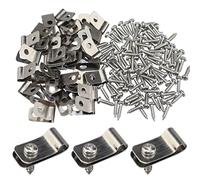 Wire Fence Clips 100 Pcs Fence Wire Clamps Stainless Steel Fencing Mounting Clips with 100 Pcs Stainless Steel Screws for 12-16 Gauge Welded Wire to Wood, Metal or Vinyl Fence (100 PCS)