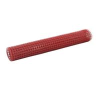 Wire Fence Steel PVC Coated 10 x 1 m Red, 16 x 16 mm Mesh Size, Robust Mesh for Garden, Chicken, Poultry, Animal Cages, Plants Protection Roll