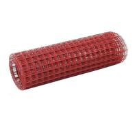 Wire Fence Steel PVC Coated 25 x 0.5 m, Red, 12 x 12 mm Mesh Size, Robust Mesh for Garden, Chicken, Poultry House, Flexible, Durable Protection