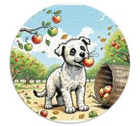 Wire Fox Terrier 1000 Piece Round Puzzle for Adults Kids 14+ Pet Dog Puzzles Creative Unique Challenge Games Stress Reliever Difficult Challenge 1000pcs (67.5x67.5cm)