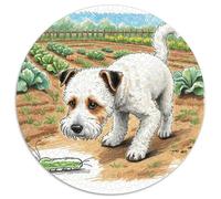 Wire Fox Terrier 1000 Piece Round Puzzles For Adults And Kids Pet Dog Puzzles Creative Unique Challenge Games Stress Reliever Difficult Challenge 1000pcs (67.5x67.5cm)