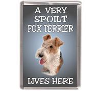 Wire Fox Terrier Dog Fridge Magnet "A Very Spoilt Fox Terrier Lives HERE"