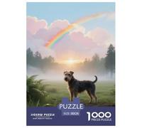 Wire Fox Terrier Jigsaw Puzzles Puzzle for Adults Kids. 1000 Piece Cute Dogs Whimsical Challenge Toy Educational Games Home Decoration for Adults& Kids Age 14 Years Up 38x26cm/1000pcs