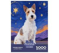 Wire Fox Terrier Puzzles 1000 Pieces for Adults Beautiful Decoration Puzzle Cute Dog Colourful,Fun,Challenging And Brainteasing Adults Jigsaw Puzzle Gifts for Men38x26cm/1000pcs