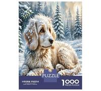 Wire Fox Terrier Recycled Paper Puzzle for Adults Kids 1000 Dogs Resting in Snowy Forest Pieces Fun And Challenging Game 38x26cm/1000pcs