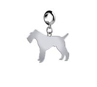 Wire Fox Terrier Silhouette Silver Charm