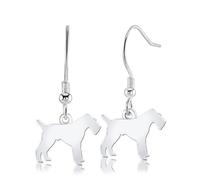 Wire Fox Terrier Silhouette Silver Earrings