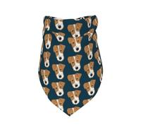 Wire Fox Terrier Tan With Navy Blue,Bib Scarf Triangle Hood Adjustable Pet Scarf Washable Hood Suitable for Small, Medium and Large Dogs and Cats
