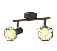 Wire Frame Spot Light with 2/4/6 LED Filament Bulbs Black Industrial vidaXL