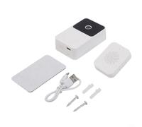 Wire-Free Video Doorbell 100° View HD Audio ABS Plastic for Smart Doorbell for battery Powered 2-Way HD Video Doorbell for Home Security Real-Time Wireless Doorbell Camera 100° Wide Angle White for
