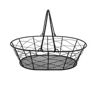 Wire Fruit Basket, Nordic Style Iron Storage Basket with Handle, Decorative Wire Design for Living Room and Home Display, 8.5 x 10.7 x 8.3 in, 21.5 x 27.3 x 21 cm