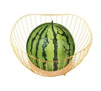 Wire Fruit Basket - Steel Bar 10 Inch, Round Kitchen Organizer, Breathable Storage Bowl | Countertop Vegetable Display Serving Bread Snack Treat Holder Party Dining Table Centerpiece Home Decor