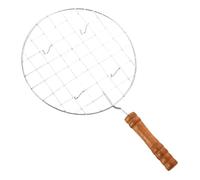 WIRE GILLARE with Handle - Heavy Stainless Steel Roti Grill, Square Papad Jali with Ergonomic Wooden Handle | Chapati Roasted Holder, Ideal for Grilling Buns, u