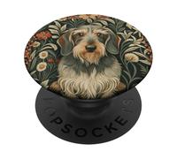 Wire Haired Dachshund Wild Boar Floral Design PopSockets Adhesive PopGrip
