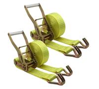 Wire Hook Ratchet Straps, 11023 LBS Break Strength, Cargo Straps Tie Downs Heavy Duty with Double J Hooks for Flatbed Trailers Trucks Motorcycles Moving Appliances(2sets,12m/39.4Ft)