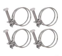 Wire Hose Clamp 4pcs Made from 304 Stainless Steel for Spiral Hose Air Hose Fuel Lines Mechanical Engineering Vehicle and Garden Use (40-45mm)