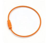 Wire Keychain Cable 100pcs Stainless Steel Wire Keychain Circle Rope Cable Loop Outdoor(Orange)