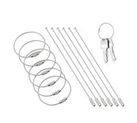 Wire Keychain Cable, 12 Pack Plain Stainless Steel Wire Ring 1.5mm Cable Loop Rings for Hanging Luggage Tags, Keys and ID Tag Keepers - 4.3 and 5.9 Inch