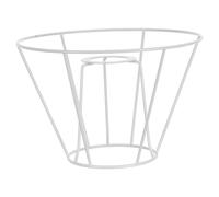 Wire Lampshade Frame Cage for E27 Bulb, Iron White Pendant | Trapezoid Style, Narrow Top and Wide Base, Sturdy Iron Structure, Ceiling Light Shade Cage Arrangements