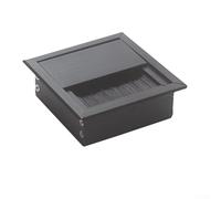 Wire Management Grommet with Soft Brush Interior to Safeguard Cords and Minimize Mess on Office or Home Work Surfaces (Black)