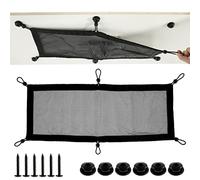 Wire Management Net Large Capacity Cord Management Mesh Large Cable Organizer Holder Under Desk Cable Tidy Wire Organiser Double Stitching Adjustable for Home Office Workbench(6 holes)