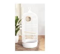 Wire Mesh Bird Cage Round Iron Parrot Cage with Grass Nest for Indoor and Outdoor Small Parrots Parakeets Cockatiels(Wei)