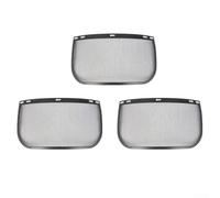 Wire mesh face mask replacement 3pc for gardening, pruning, mowing, logging, and landscaping, designed to protect face from sawdust, flying debris, and thick dust (3pk stencil)