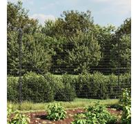 Wire Mesh Fence Anthracite 1.6x25m Galvanised Steel PVC Coated with Spike Posts