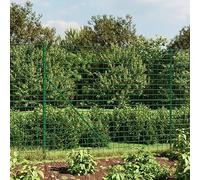 Wire Mesh Fence with Ground Flange, Green, 2 x 25 m, Galvanised Steel with PVC Coating, 100 x 100 mm Mesh Size, Ideal for Garden, Land and Animal Enclosure