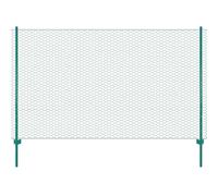 Wire Mesh Fence with Posts Garden Enclosure Fence Screen Steel Green vidaXL