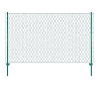 Wire Mesh Fence with Posts Garden Enclosure Fence Screen Steel Green vidaXL