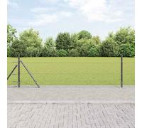 Wire Mesh Fencing Fence Panels,Fence with Posts Grey 0.4 x 50 m PVC-Coated Steel for Chicken Coop, Poultry Netting, Plant Support and Dog Barrier