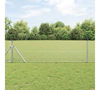 Wire Mesh Fencing Fence Panels,Fence with Posts Silver 0.8 x 25 m Steel for Chicken Coop, Poultry Netting, Plant Support and Dog Barrier