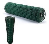 Wire Mesh Garden Fencing Roll 0.9M x25M PVC Coated Steel Decorative Fence Mesh Heavy Duty Garden Fence Border with Mesh Hole Spacing 6cm x 6cm for Garden Outdoor, Green