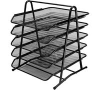 Wire Mesh Letter Tray, 5 Tier Mesh Desk Organizer Office, Sliding Paper Tray, A4 Filing Trays, Magazine File Storage Document Tray, Metal Mesh in Tray, Desktop File Tidy Organizer For Home, Office