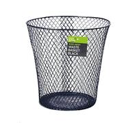 Wire Mesh Waste Paper Bin - Open Top Trash Can for Office, Bedroom, Kitchen & Home Use (1, BLACK)
