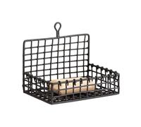 Wire Metal Hanging Soap Dish, Grey, Vintage Style, Freestanding or Wall Mounted, 15 x 13 x 11 cm
