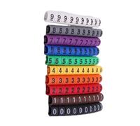 Wire Numbering Marker, Cable Markers EC-0 to EC-3 Wire Numbers 0-9 100 Pieces Multicolor(Ec-1-2.5)