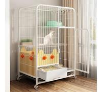 Wire Playpen for Small Animals with Removable Litter Box and Wheels - Spacious Exercise Enclosure for Chinchillas, Ferrets, and Kittens