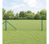 Wire Poultry Netting Fence Panels,Fence with Posts Green 0.5 x 25 m Steel for Chicken Coop, Poultry Netting, Plant Support and Dog Barrier