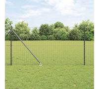 Wire Poultry Netting Fence Panels,Fence with Posts Grey 1.2 x 25 m Steel for Chicken Coop, Poultry Netting, Plant Support and Dog Barrier