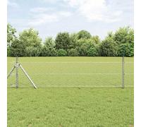 Wire Poultry Netting Fence Panels,Fence with Posts Silver 0.8 x 100 m PVC-Coated Steel for Chicken Coop, Poultry Netting, Plant Support and Dog Barrier