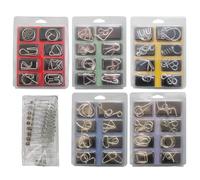 Wire Puzzle - Educational Logic Toy, Intelligence Test Set, Brain Teaser Metal Shapes, Mind Stimulating Activity Kit, Toys & Games, Home Office Size Silver Steel Games For School Favors Challenges