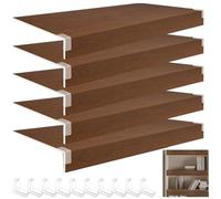 Wire Rack Cover Removable 30x20x3 in with 10 Hard PVC Corner Guard,Wire Rack Cover for Decoration Smaller Things Closet Kitchen Pantry Bathroom Shelves Walnut Color