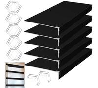 Wire Rack Covers 30x20x3 in Wire Rack Covers for Shelves,PVC Wood-Look Shelf Liners with Corner Guards for Pantry,Store,Kitchen,Removable Shelves,Home Organization Black