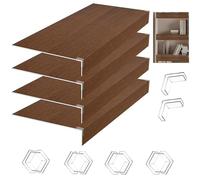 Wire Rack Covers for Pantry,30x20x3 in PVC Wire Shelf Cover Waterproof Scratch Resistant Closet for Kitchen Office Shelvingn Brown Wood